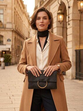 Parker Clay NWT Nyala Small leather Foldover Clutch black